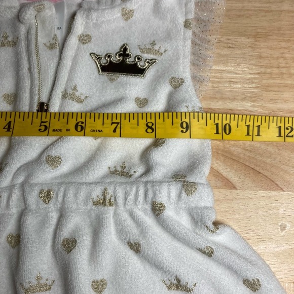 Disney Size 2T White and Gold Terry Cloth Beach Cover Up. Pre-Owned - Picture 6 of 7